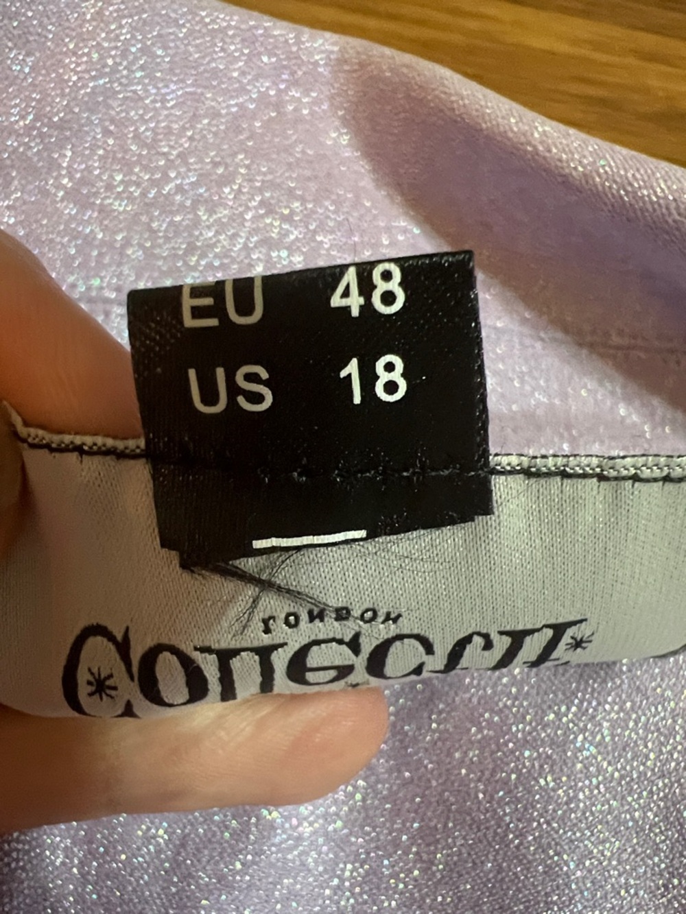 Collectif Lilac Shimmer Cropped Moto Jacket - Picture 3 of 4